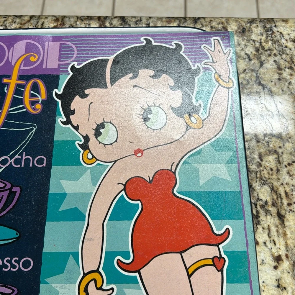 Betty Boop Metal Cafe Wall Art - Purple & Teal